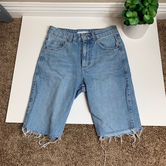 TopShop Light Blue Jean Bermuda Shorts - Picture 3 of 9